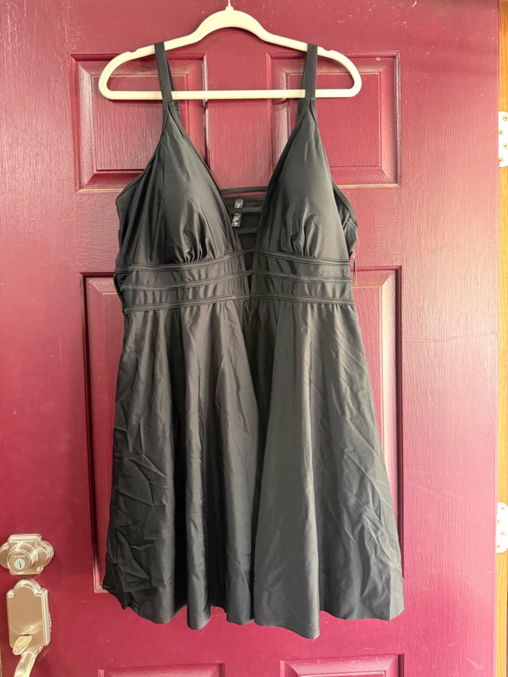Torrid Black Wire-Free Lightly Lined Low Coverage Swim Dress